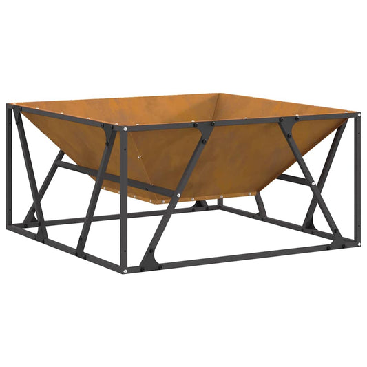 vidaXL Fire Pit Brown 80 x 80 x 40 cm Weathering steel