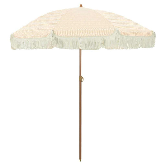 vidaXL Beach Parasol Yellow and White 160 x 160 x 196 cm
