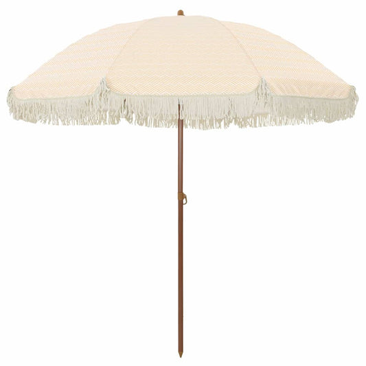 vidaXL Parasol Yellow and White Ø 205 x 209 cm Steel