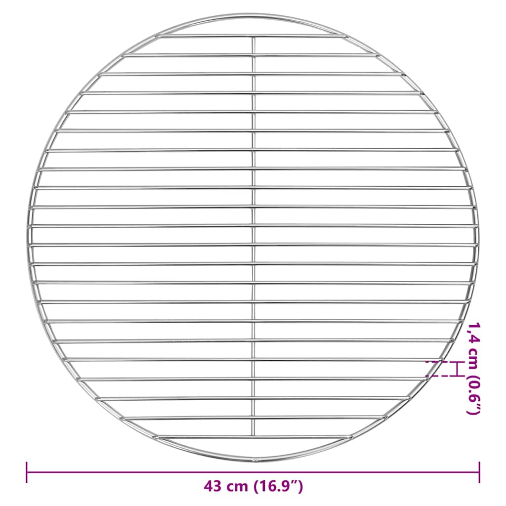 vidaXL BBQ Grill Grate Silver 43 x 43 cm Stainless Steel