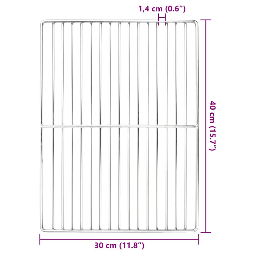 vidaXL Grill Grate 40 x 30 cm Stainless Steel Silver