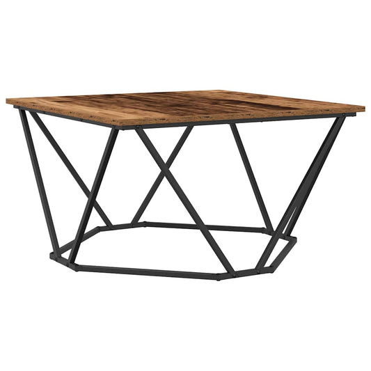 vidaXL Coffee Table Old Wood 80 x 80 x 45 cm Engineered Wood and Steel