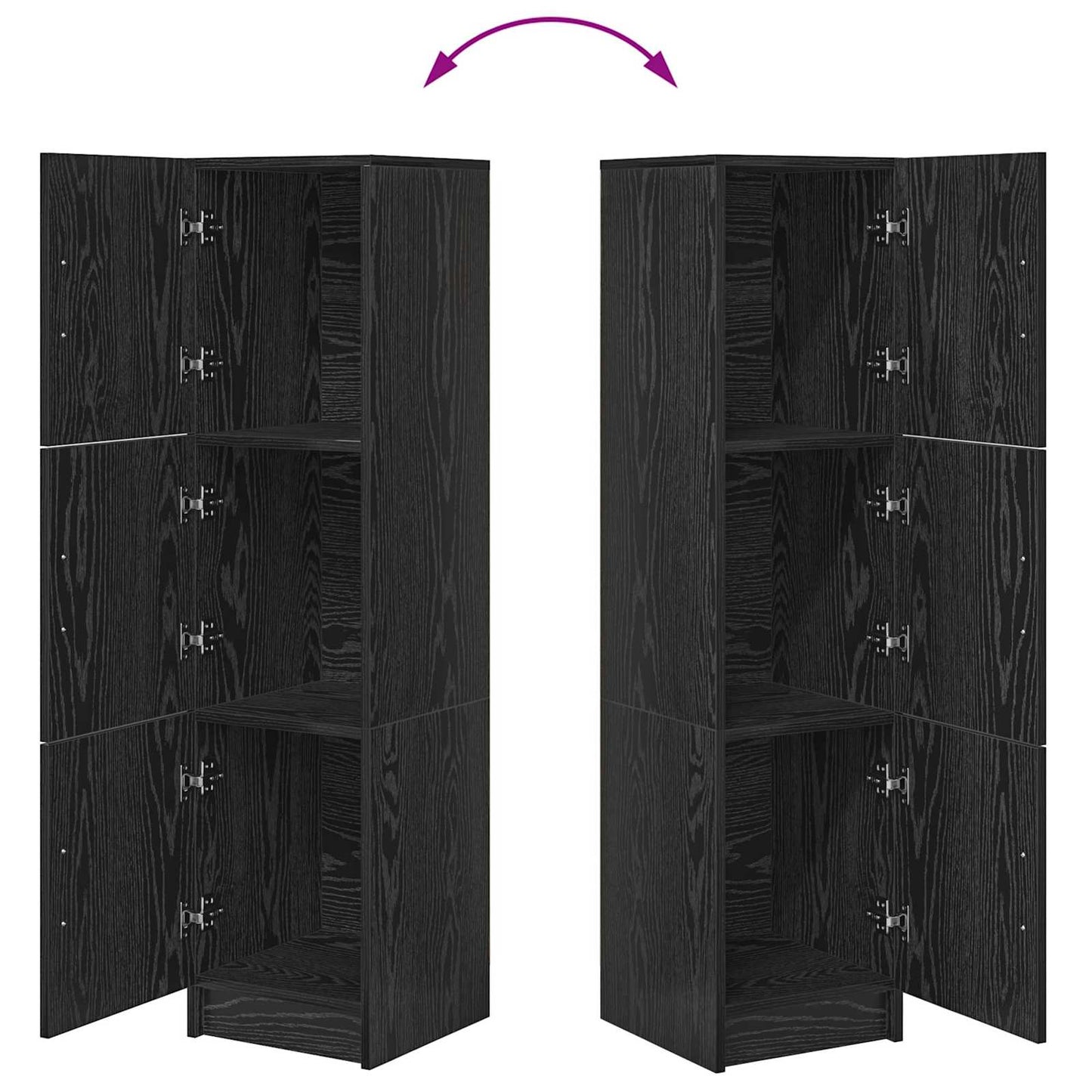 vidaXL Highboard Black Oak 31.5 x 32 x 122.5 cm