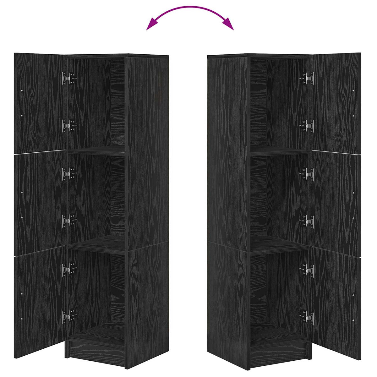 vidaXL Highboard Black Oak 31.5 x 32 x 122.5 cm
