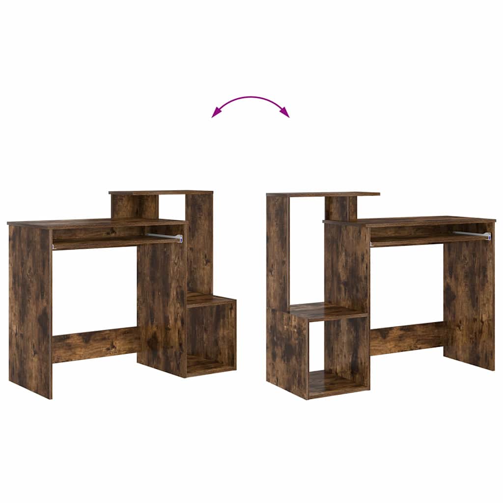 vidaXL Desk with Drawer Smoked Oak 106 x 41 x 88.5 cm Engineered Wood