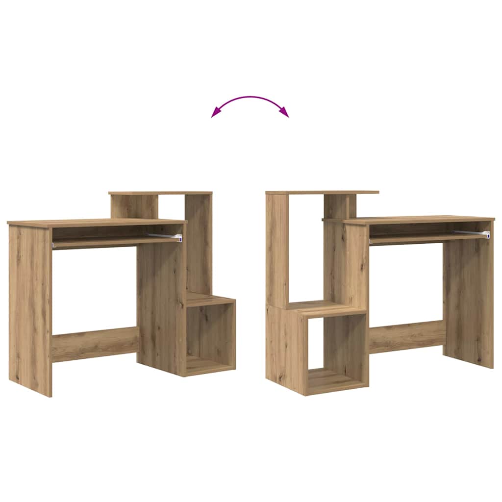 vidaXL Desk with Drawer Artisan Oak 106 x 41 x 88.5 cm Engineered Wood