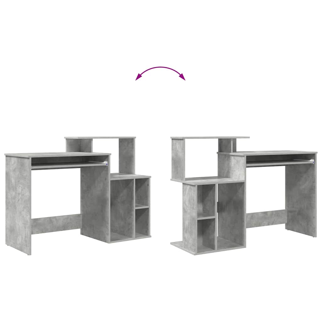 vidaXL Desk Concrete Grey 120.5 x 44 x 88.5 cm Engineered Wood