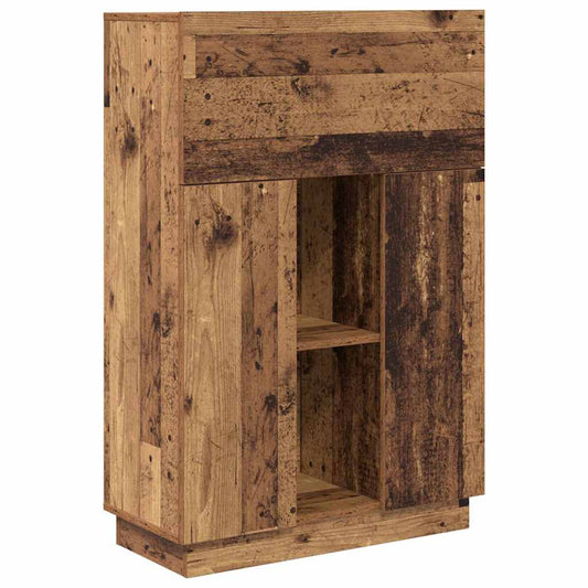 vidaXL Desk with Shelf Old Wood 71.5 x 31.5 x 106.5 cm Engineered Wood