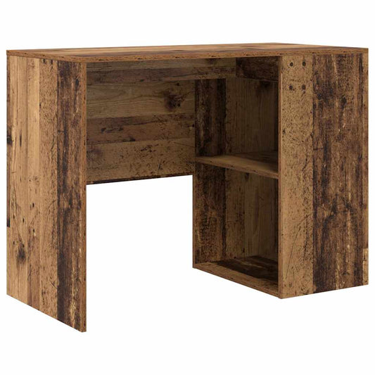 vidaXL Desk with Shelf Old Wood 102 x 50 x 75 cm Engineered Wood