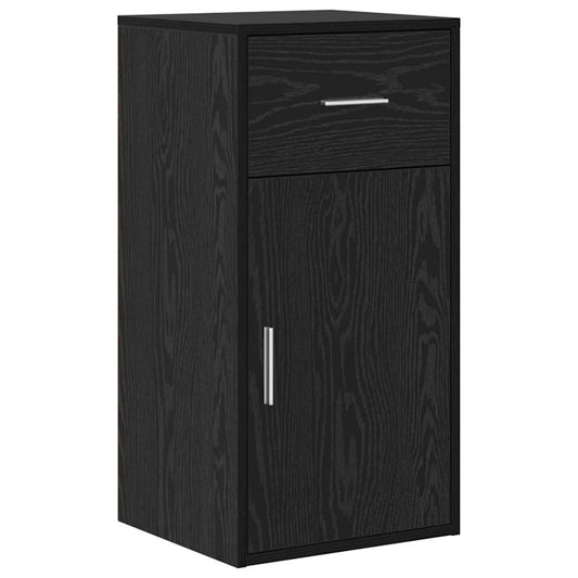 vidaXL Sideboard with Drawer Black Oak 38 x 34 x 75 cm