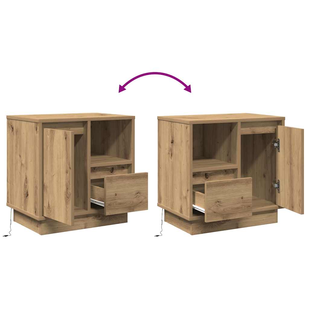 vidaXL Bedside Cabinet 2 pcs Artisan Oak 50 x 34.5 x 50 cm