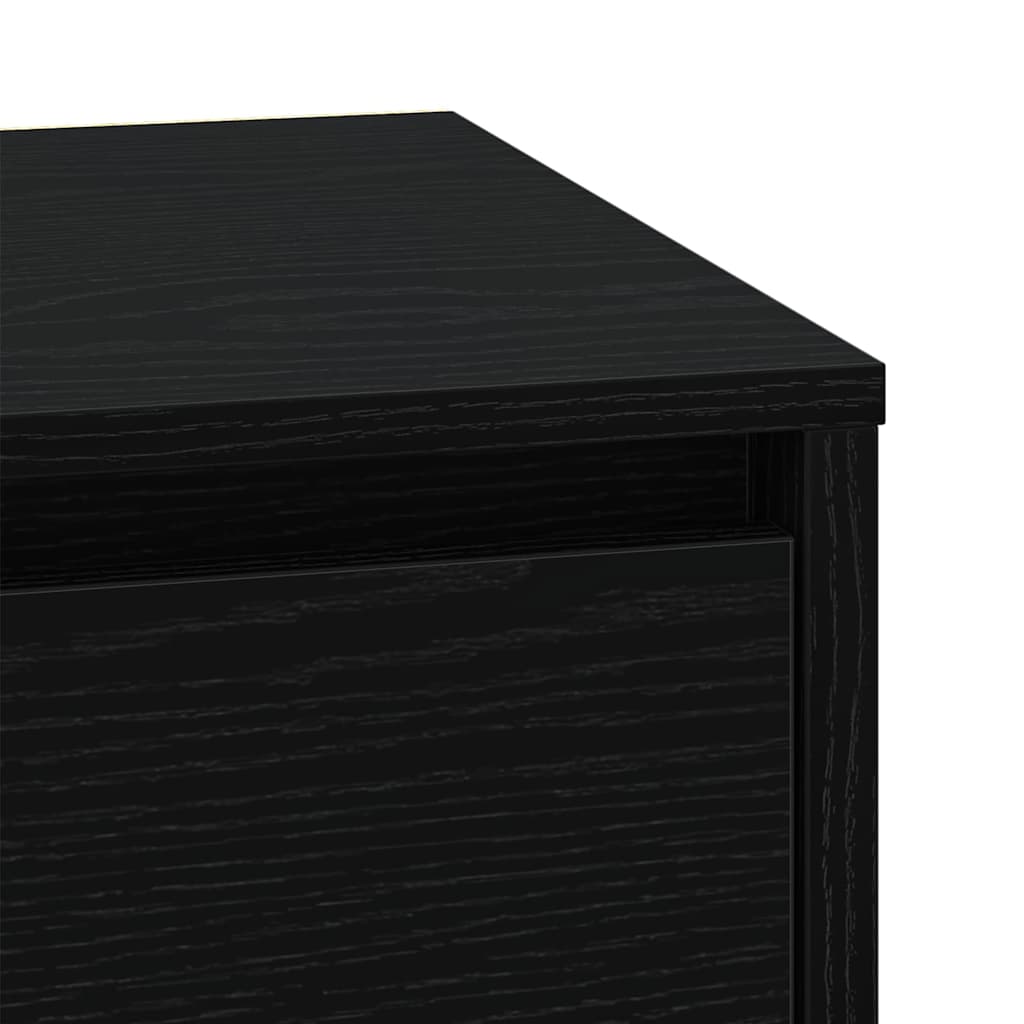 vidaXL Bedside Cabinet Black Oak 39 x 34.5 x 50 cm Engineered wood