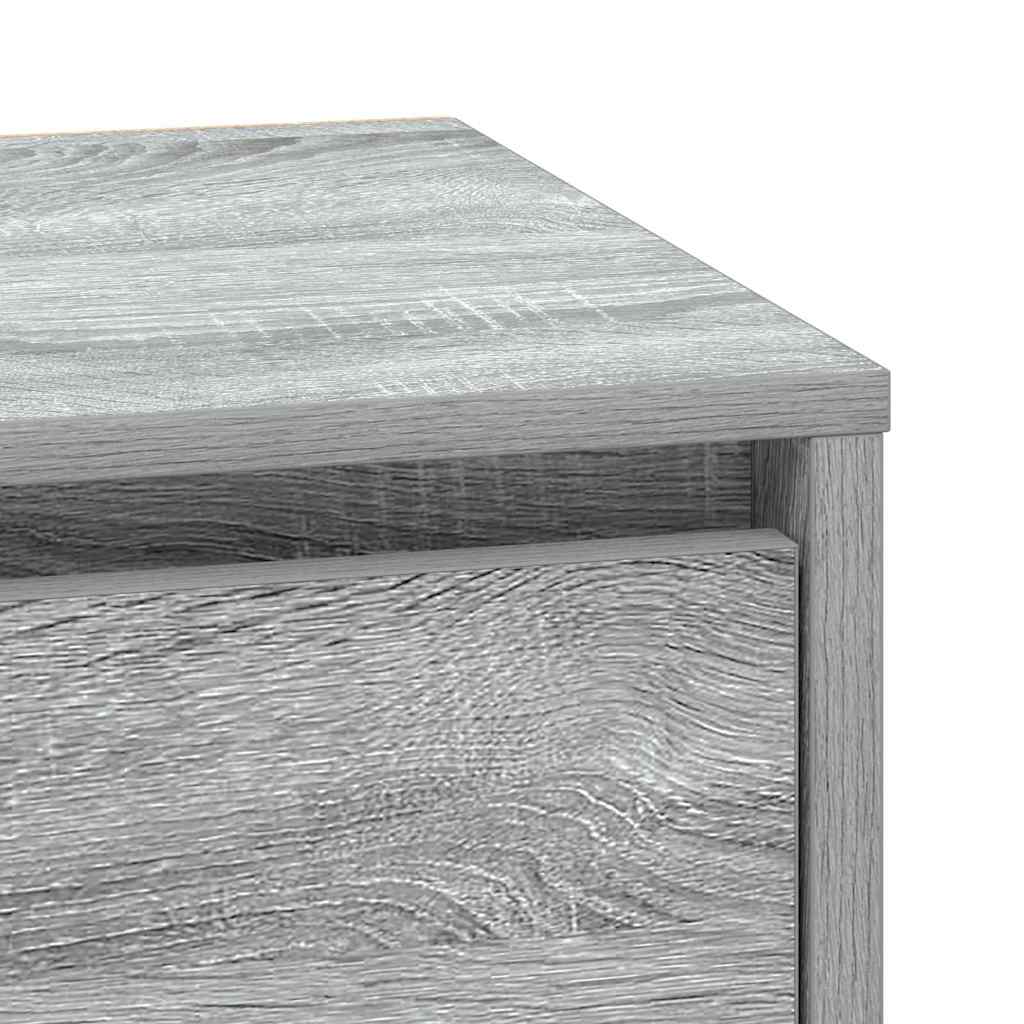 vidaXL Bedside Cabinet 2 pcs Grey 39 x 34.5 x 50 cm Engineered wood