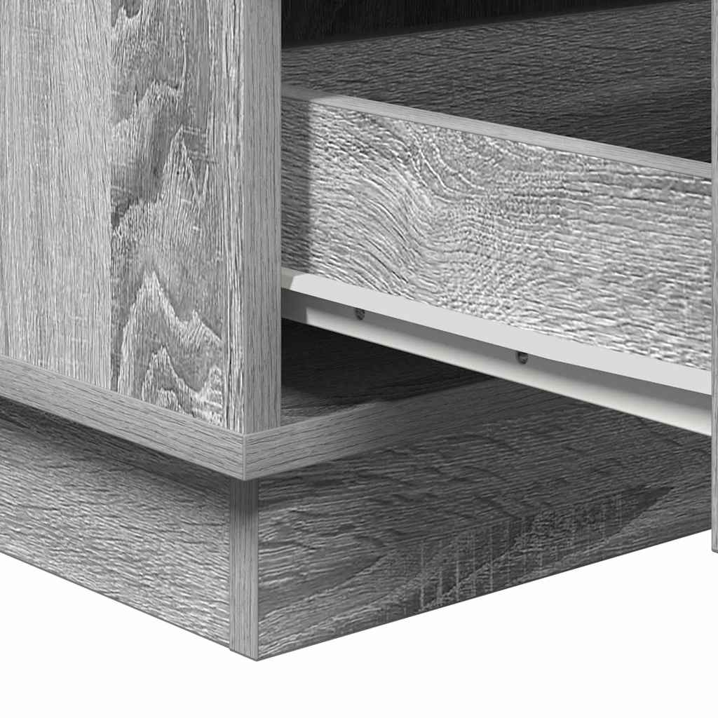 vidaXL Bedside Cabinet Grey 39 x 34.5 x 65 cm Engineered wood