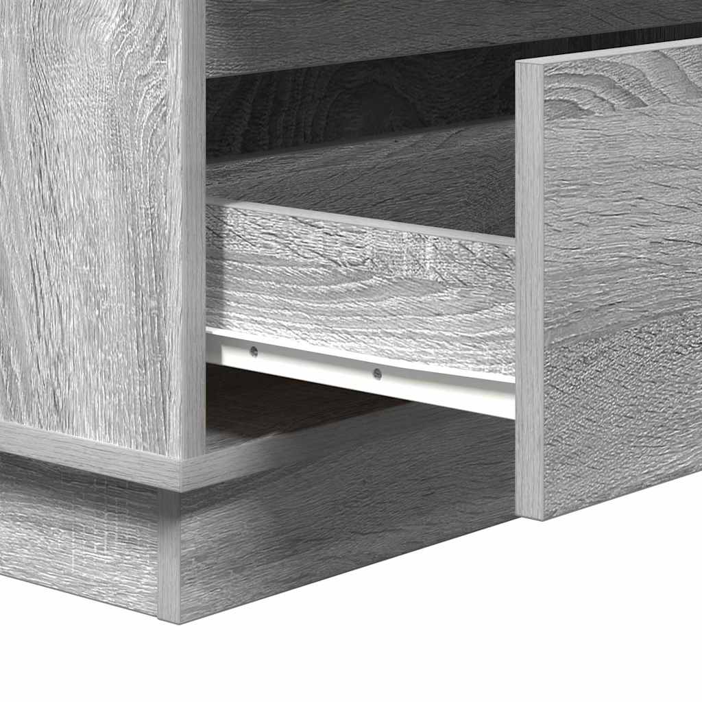 vidaXL Bedside Cabinet Grey 71 x 34.5 x 75 cm Engineered wood
