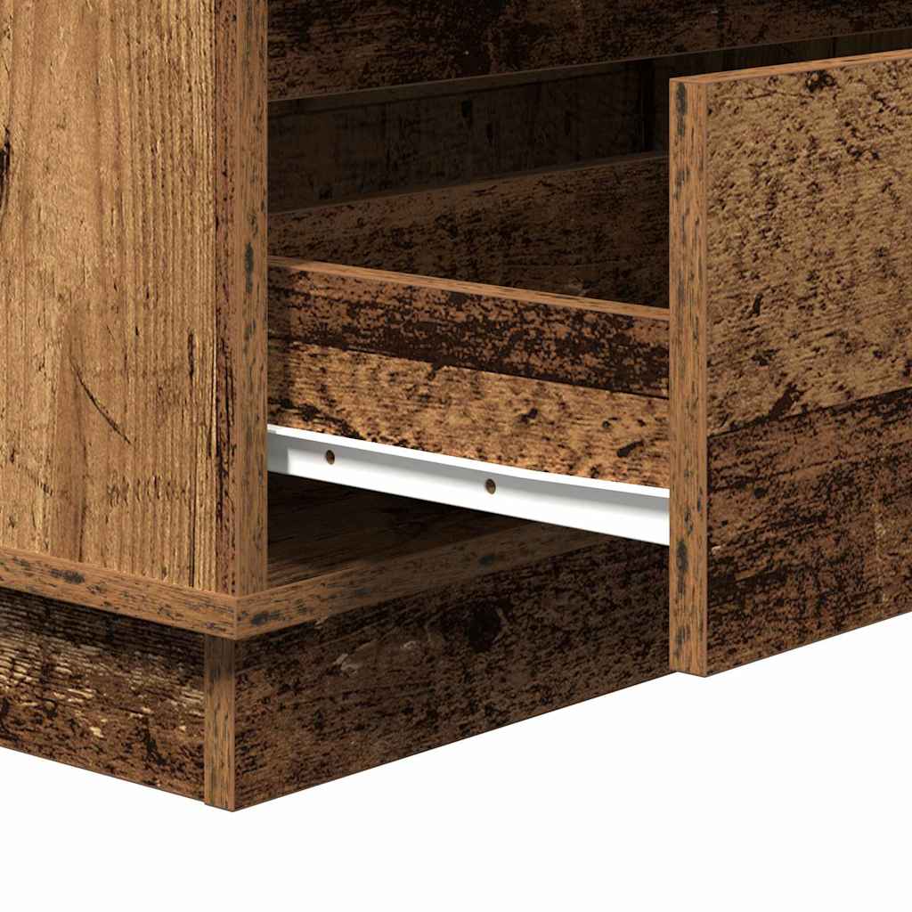 vidaXL Bedside Cabinet Old Wood 71 x 34.5 x 75 cm Engineered wood