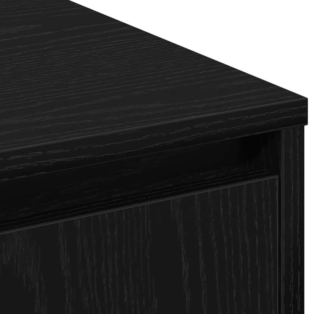 vidaXL LED Sideboard Black Oak 71 x 34.5 x 75 cm Engineered Wood