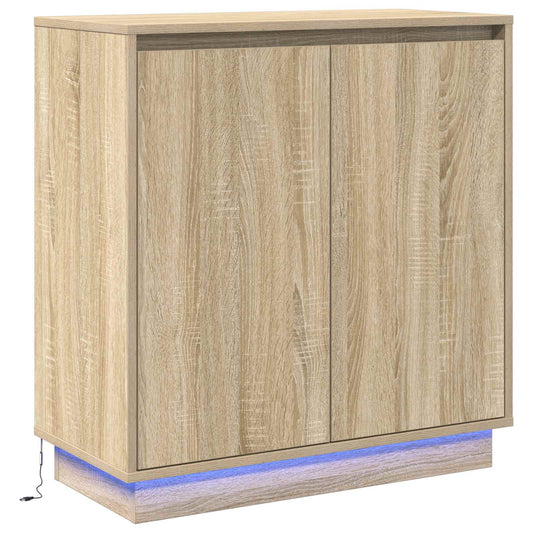vidaXL LED Sideboard for Sonoma Oak 71 x 34.5 x 75 cm Engineered Wood