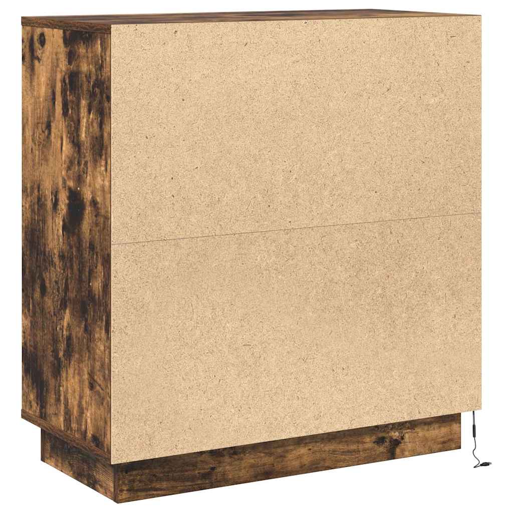 vidaXL LED Sideboard for Smoked Oak 71 x 34.5 x 75 cm Engineered Wood
