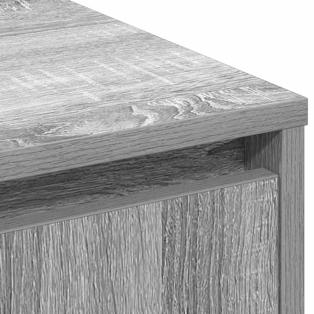 vidaXL LED Sideboard Grey Sonoma 90 x 32 x 75 cm Engineered Wood