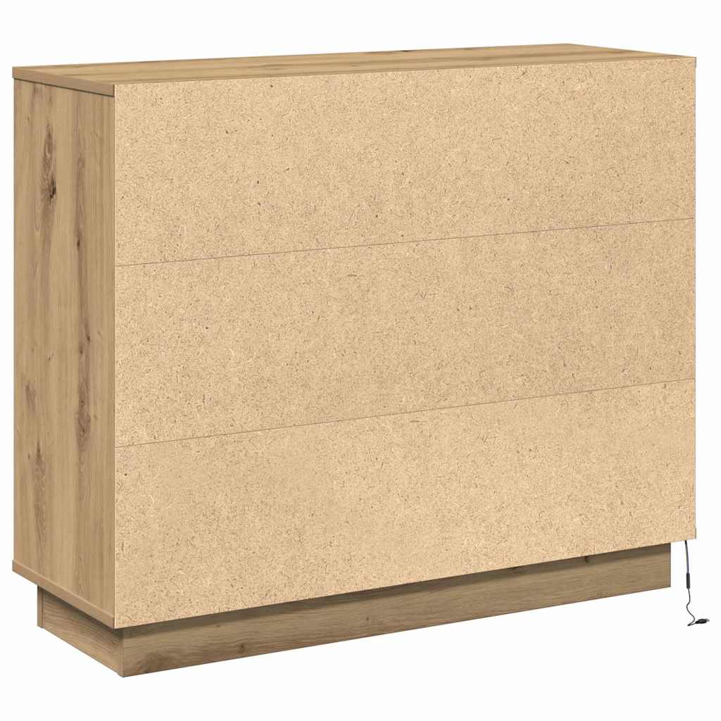 vidaXL LED Sideboard Artisan Oak 90 x 32 x 75 cm Engineered Wood