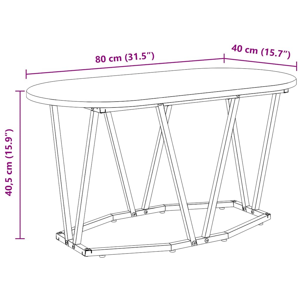vidaXL Coffee Table Old Wood 80 x 40 x 40.5 cm