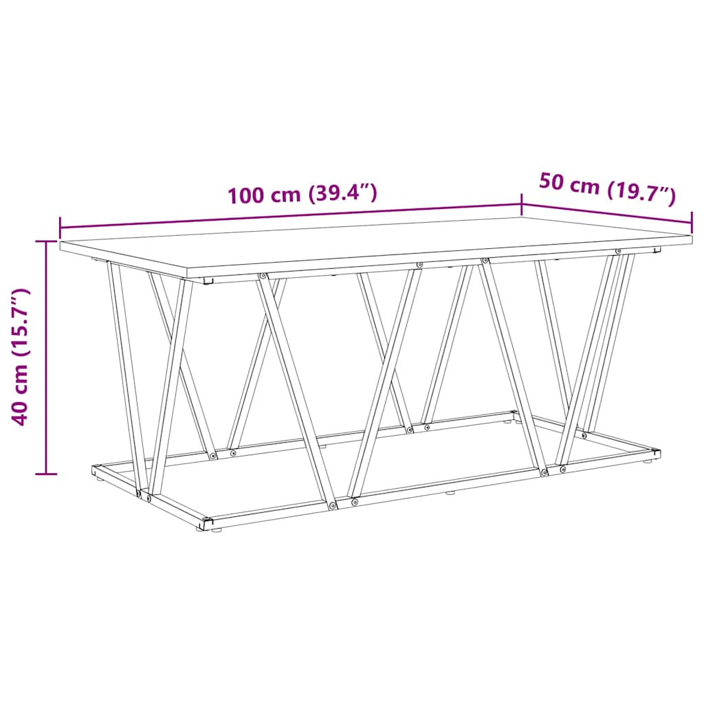 vidaXL Coffee Table Black Oak 100 x 50 x 40 cm