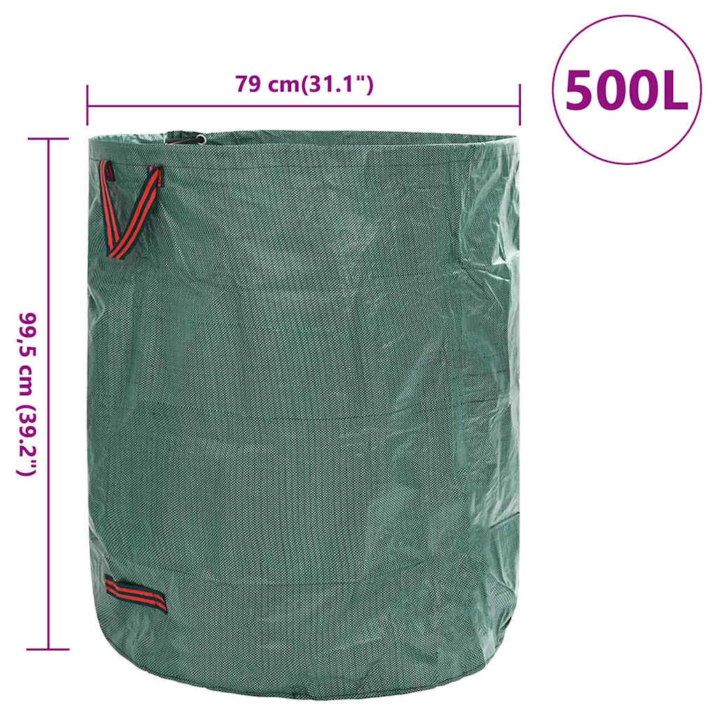 vidaXL Garden Waste Bags 4 pcs 500 L Green Polypropylene