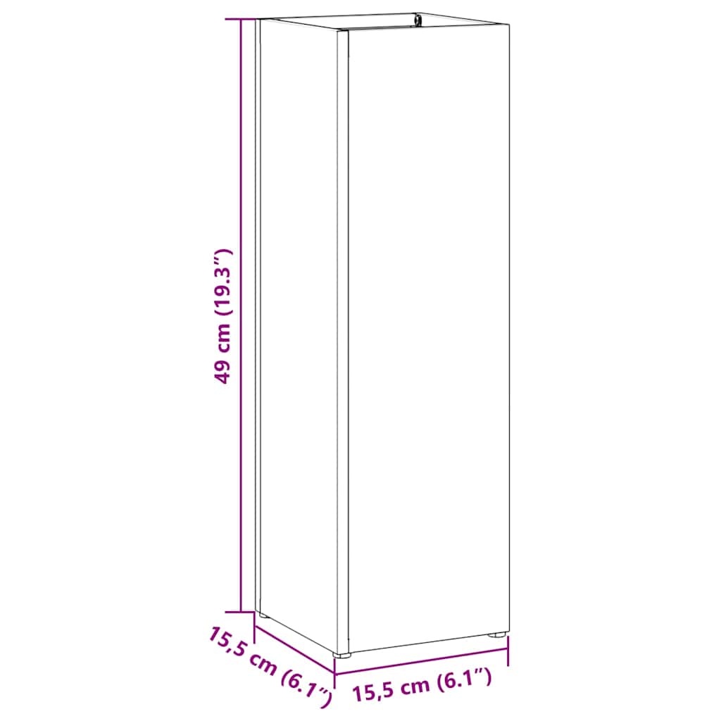 vidaXL Umbrella Stand with Storage White 15.5 x 15.5 x 49 cm Metal