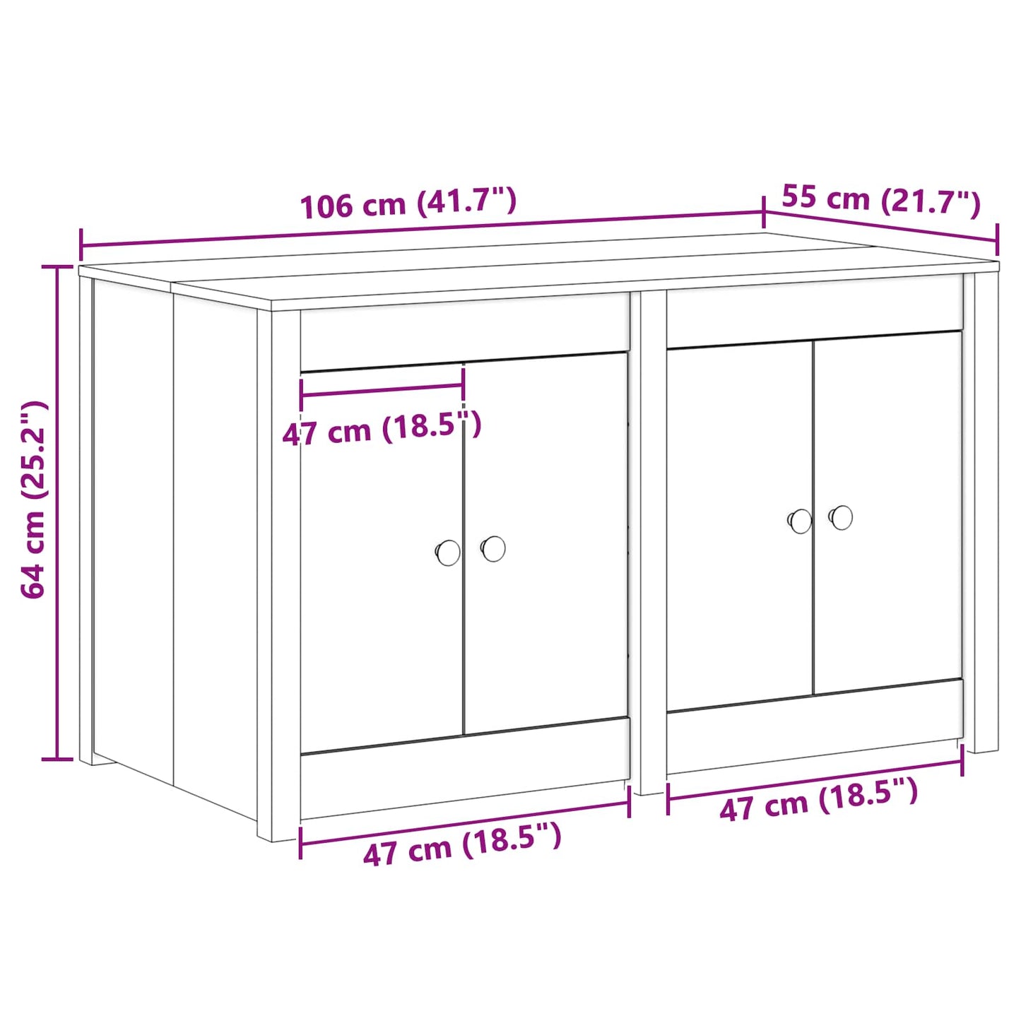 vidaXL Kitchen Cabinet with Shelf MEPPEL Brown Oak 106 x 55 x 64 cm