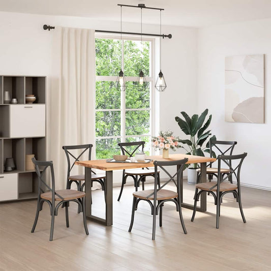 vidaXL Dining Table Legs U-Shaped 2 pcs Natural Steel 70x(72-73) cm