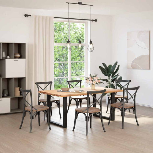 vidaXL Dining Table Legs U-Shaped 2 pcs Black 80x(72-73) cm Steel