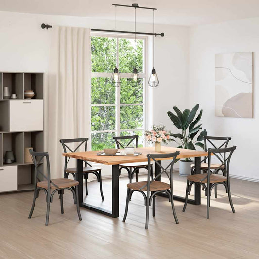 vidaXL Dining Table Legs U-Shaped 2 pcs Black 100x(72-73) cm Steel