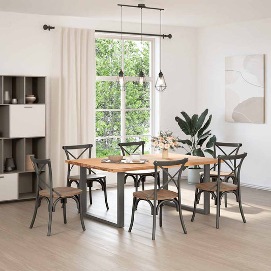 vidaXL Dining Table Legs U-Shaped 2 pcs Anthracite 100x(72-73)cm Steel