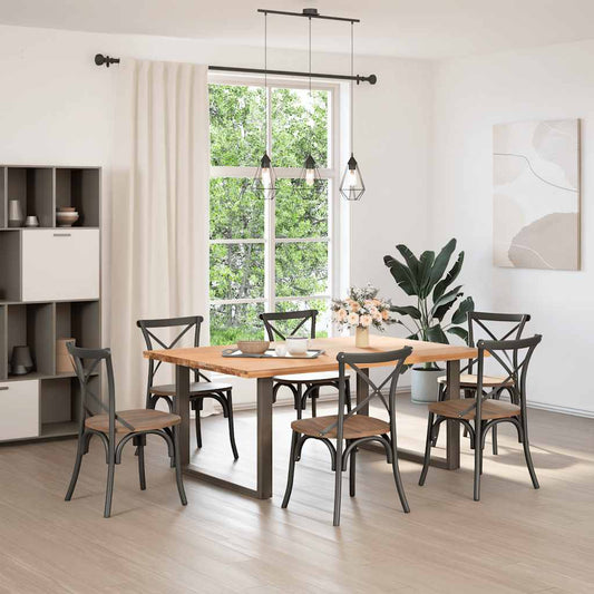 vidaXL Dining Table Legs U-Shaped 2 pcs Natural Steel 100x(72-73) cm