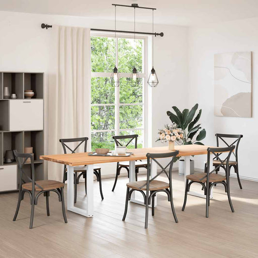 vidaXL Dining Table Legs U-Shaped 3 pcs White 70x(72-73) cm Steel