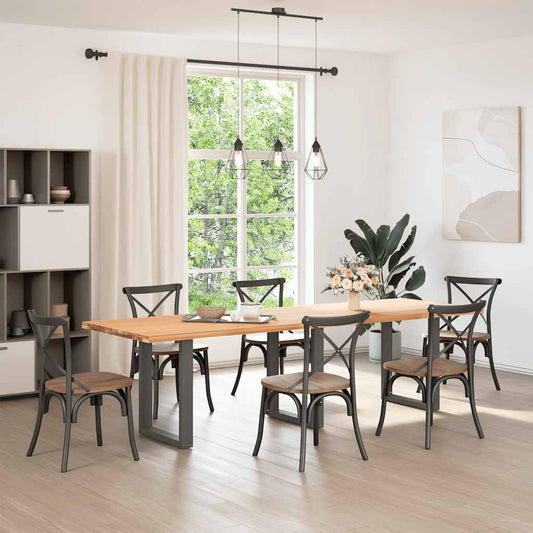 vidaXL Dining Table Legs U-Shaped 3 pcs Anthracite 70x(72-73) cm Steel