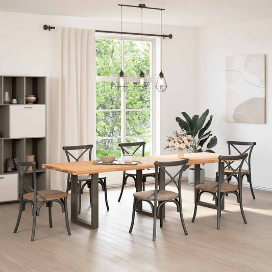 vidaXL Dining Table Legs U-Shaped 3 pcs Natural Steel 70x(72-73) cm