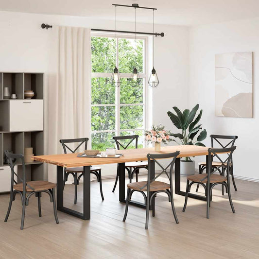 vidaXL Dining Table Legs U-Shaped 3 pcs Black 80x(72-73) cm Steel