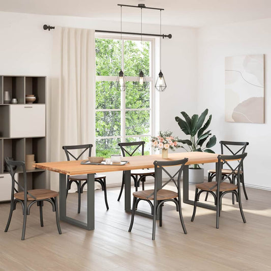 vidaXL Dining Table Legs U-Shaped 3 pcs Anthracite 80x(72-73) cm Steel