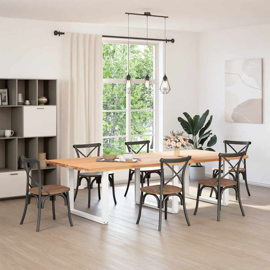 vidaXL Dining Table Legs U-Shaped 3 pcs White 100x(72-73) cm Steel