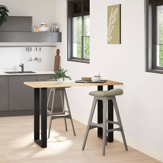 vidaXL Bar Table Legs U-Shaped 2 pcs Black 40x(90-91) cm Steel