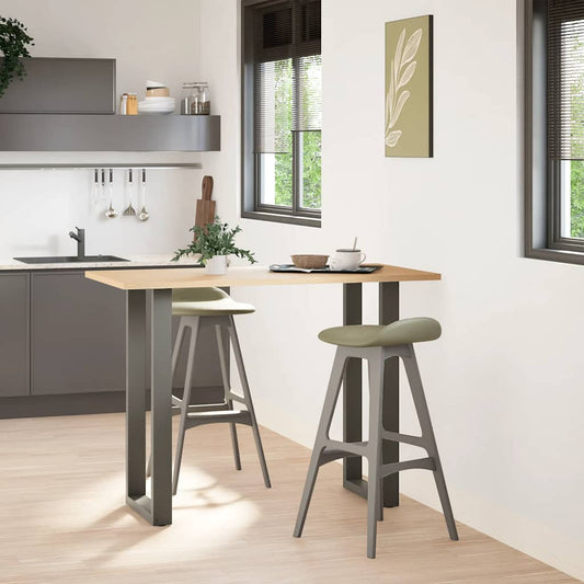 vidaXL Bar Table Legs U-Shaped 2 pcs Anthracite 40x(100-101) cm Steel
