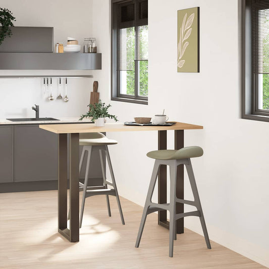 vidaXL Bar Table Legs U-Shaped 2 pcs Natural Steel 40x(100-101) cm Steel