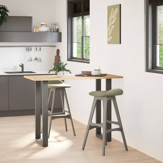 vidaXL Bar Table Legs U-Shaped 2 pcs Anthracite 50x(100-101) cm Steel