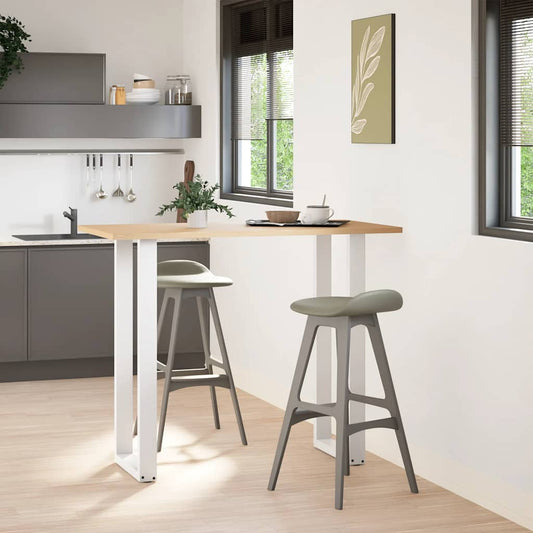 vidaXL Bar Table Legs U-Shaped 2 pcs White 50x(110-111) cm Steel