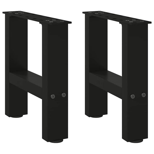 vidaXL Coffee Table Legs Black 2 pcs 40x(30-31) cm Steel