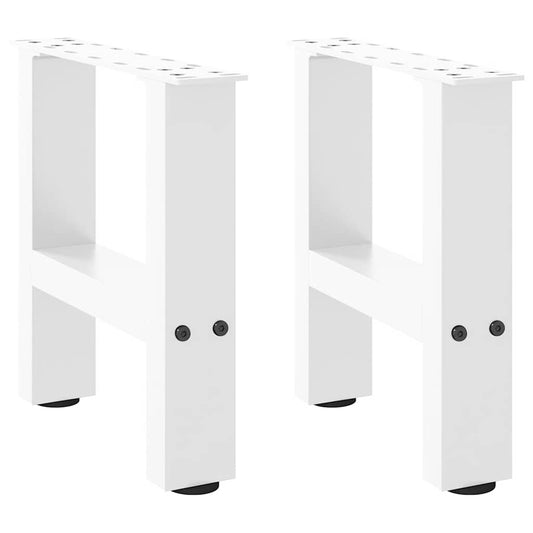 vidaXL Coffee Table Legs White 2 pcs 40x(30-31) cm Steel