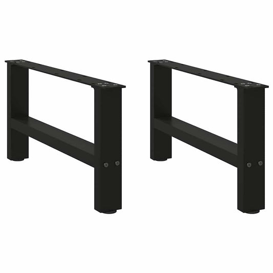 vidaXL Coffee Table Legs Black 2 pcs 60x(30-31) cm Steel