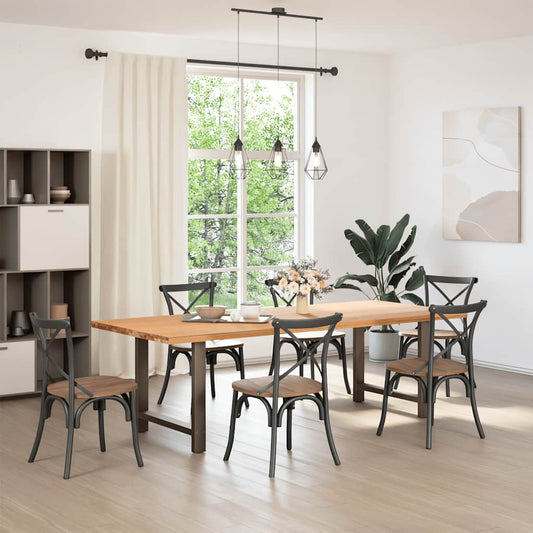 vidaXL Dining Table Legs Natural Steel 2 pcs 80x(72-73) cm Steel
